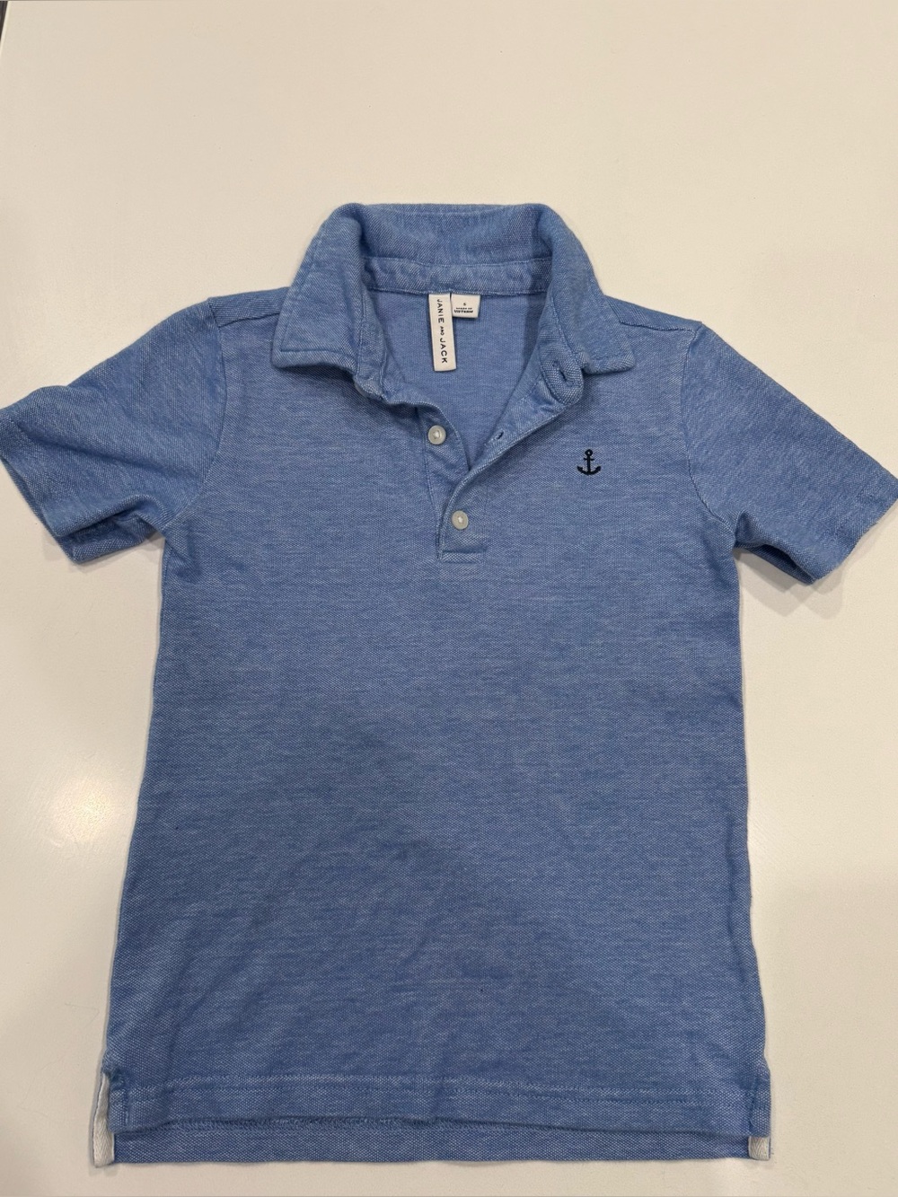 Janie and Jack Boys 5 Blue Short Sleeve Polo Shirt embroidered anchor